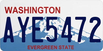 WA license plate AYE5472