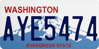 WA license plate AYE5474