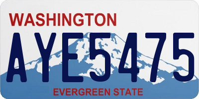 WA license plate AYE5475