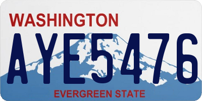 WA license plate AYE5476