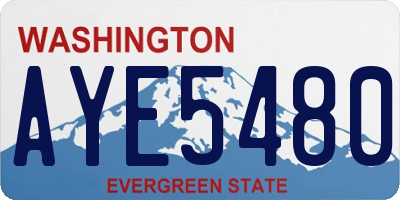 WA license plate AYE5480