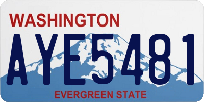 WA license plate AYE5481