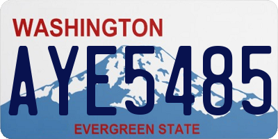 WA license plate AYE5485