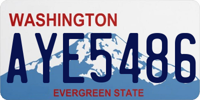 WA license plate AYE5486
