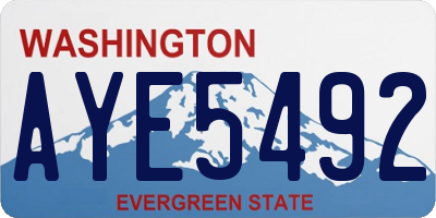 WA license plate AYE5492