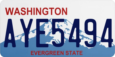 WA license plate AYE5494