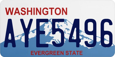 WA license plate AYE5496