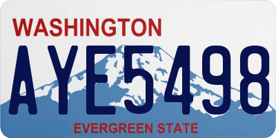 WA license plate AYE5498