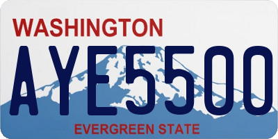 WA license plate AYE5500