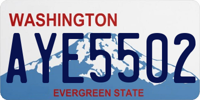 WA license plate AYE5502