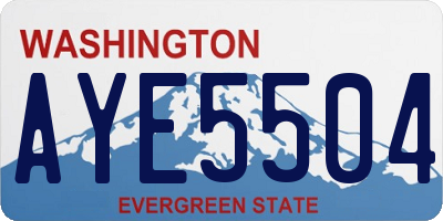 WA license plate AYE5504