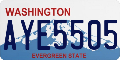WA license plate AYE5505