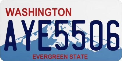 WA license plate AYE5506