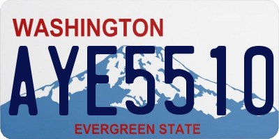 WA license plate AYE5510