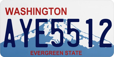 WA license plate AYE5512