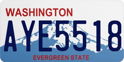 WA license plate AYE5518