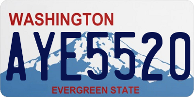 WA license plate AYE5520
