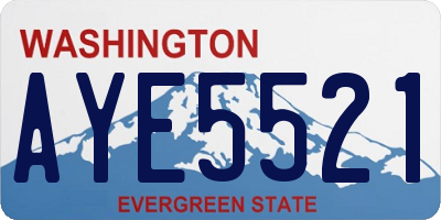 WA license plate AYE5521