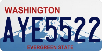WA license plate AYE5522