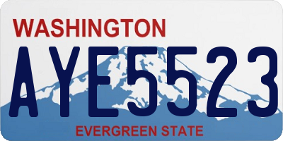 WA license plate AYE5523