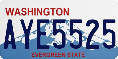 WA license plate AYE5525