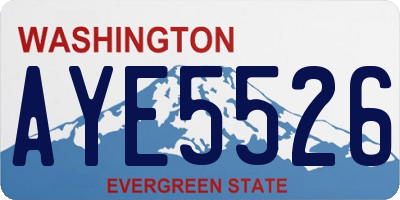 WA license plate AYE5526