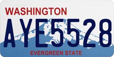 WA license plate AYE5528