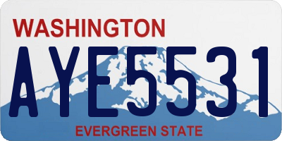 WA license plate AYE5531