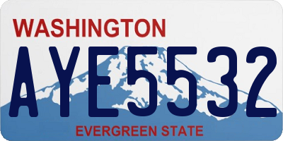 WA license plate AYE5532