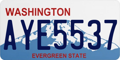 WA license plate AYE5537