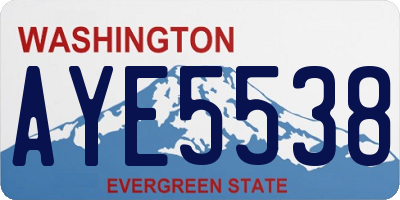WA license plate AYE5538