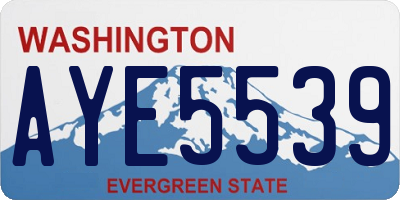 WA license plate AYE5539