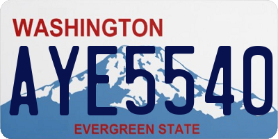 WA license plate AYE5540