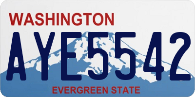 WA license plate AYE5542