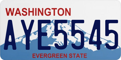 WA license plate AYE5545