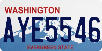WA license plate AYE5546