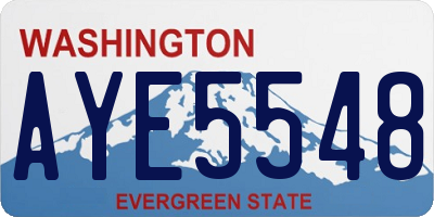 WA license plate AYE5548