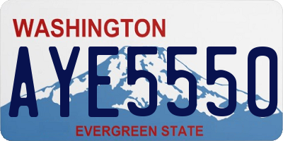 WA license plate AYE5550