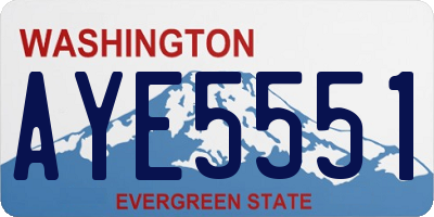 WA license plate AYE5551