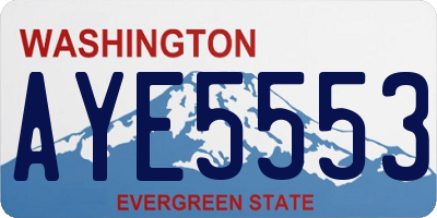 WA license plate AYE5553