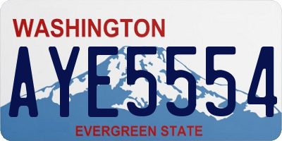 WA license plate AYE5554