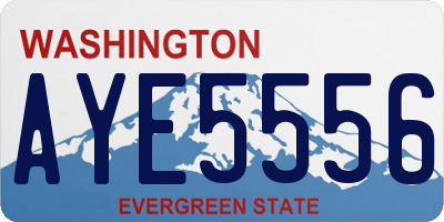 WA license plate AYE5556