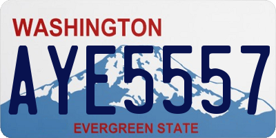 WA license plate AYE5557