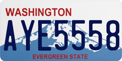 WA license plate AYE5558