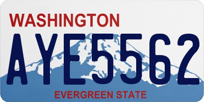 WA license plate AYE5562