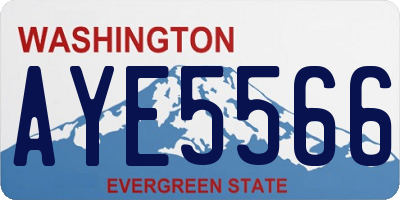 WA license plate AYE5566
