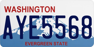 WA license plate AYE5568