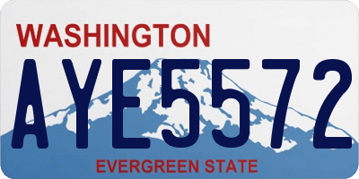 WA license plate AYE5572