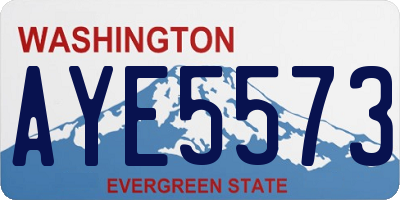 WA license plate AYE5573