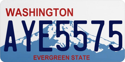 WA license plate AYE5575